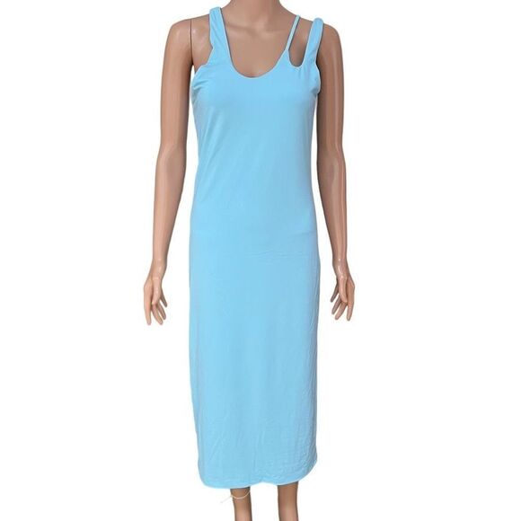Bardot Echo Cutout blue stretch Midi Dress size XL NWOT - Picture 4 of 10